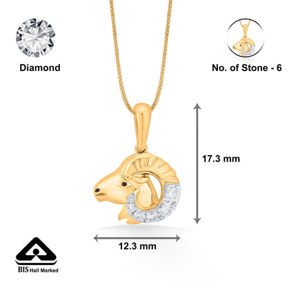 Aries Charm Zodiac Pendant Diamond Jewellery
