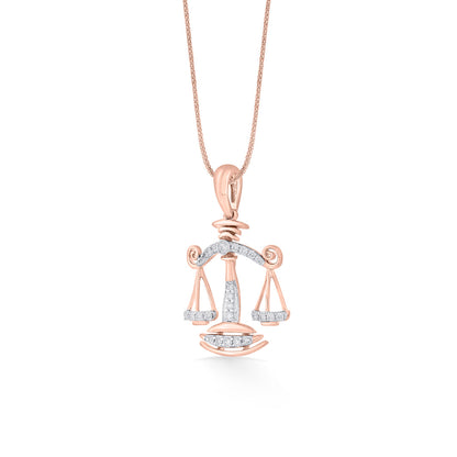Libra Charm Zodiac Pendant Diamond Jewellery