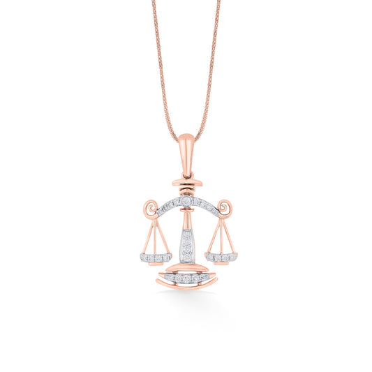 Libra Charm Zodiac Pendant Diamond Jewellery