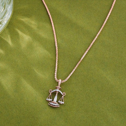 Libra Charm Zodiac Pendant Diamond Jewellery