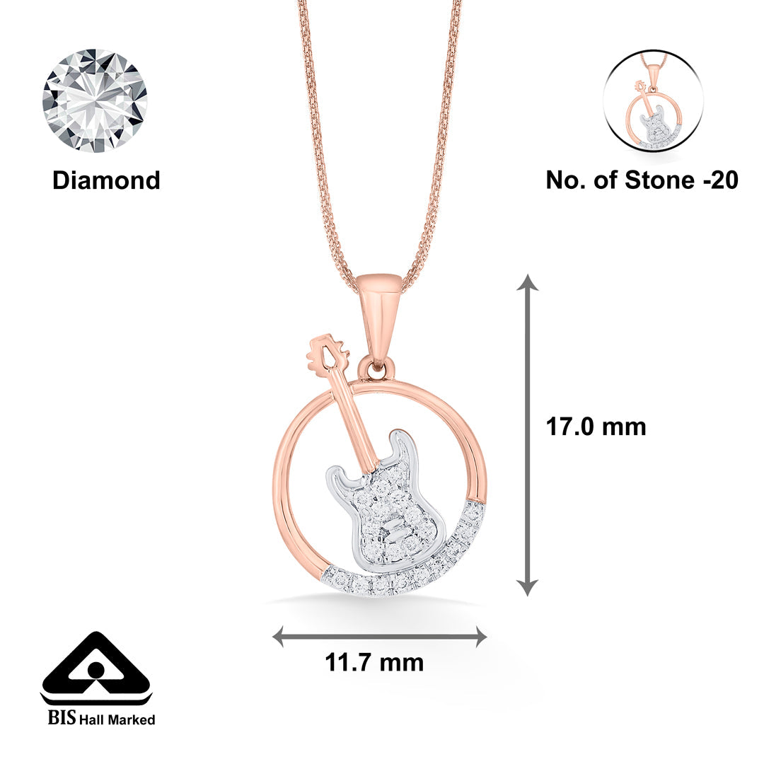 guitar rockstar modern pendant diamond jewellery