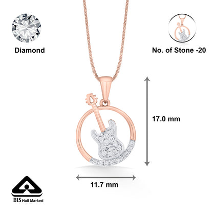 Guitar Rockstar Modern Pendant Diamond Jewellery