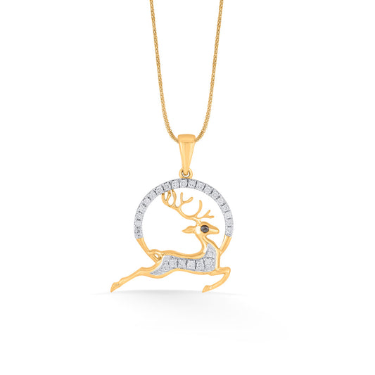 Stag Charm Modern Pendant Diamond Jewellery