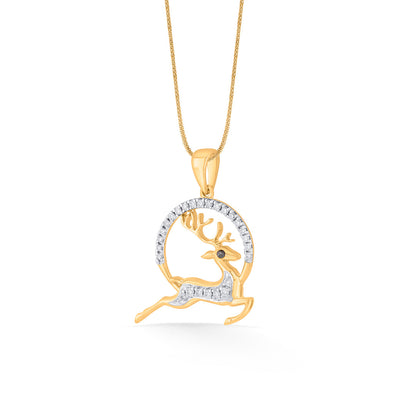 Stag Charm Modern Pendant Diamond Jewellery