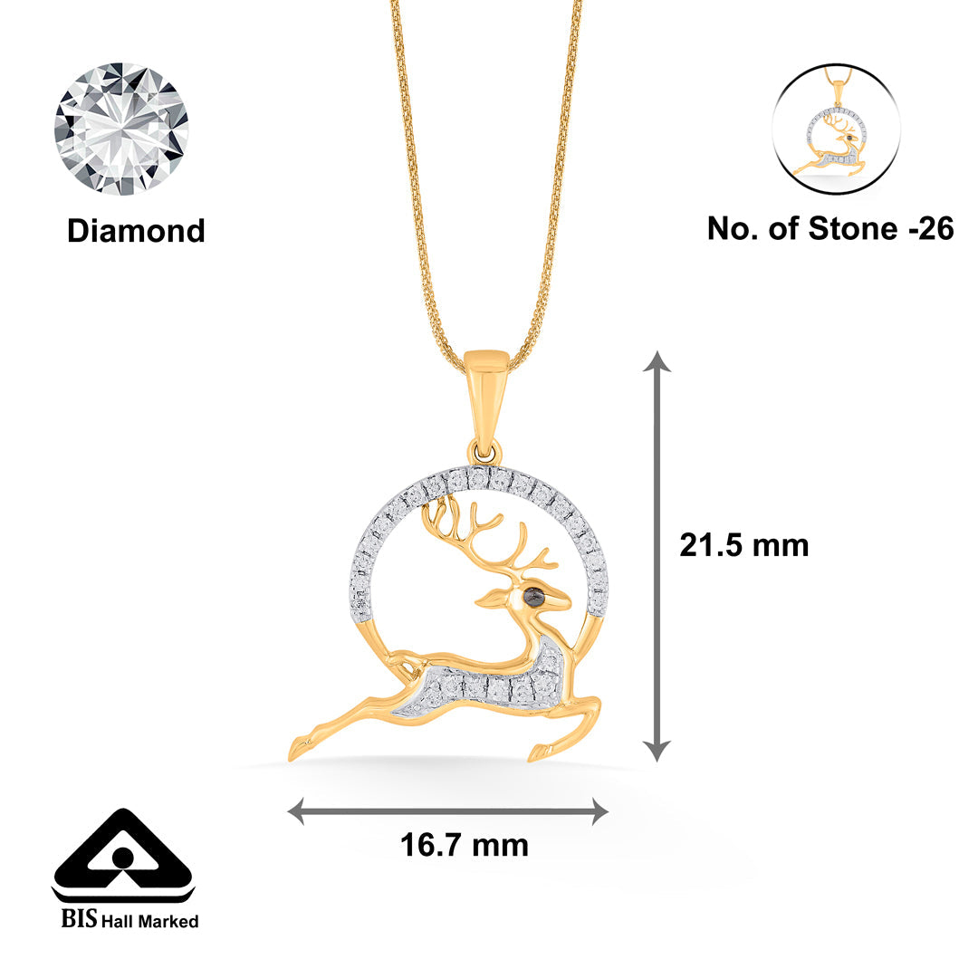 stag charm modern pendant diamond jewellery