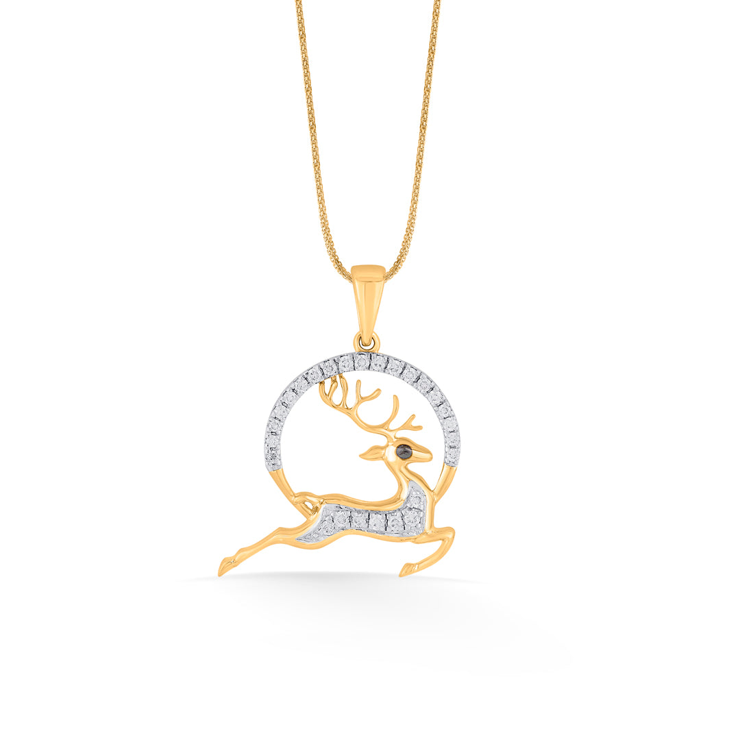 stag charm modern pendant diamond jewellery