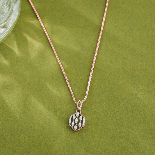 Hexagonal Links Classic Pendant Diamond Jewellery