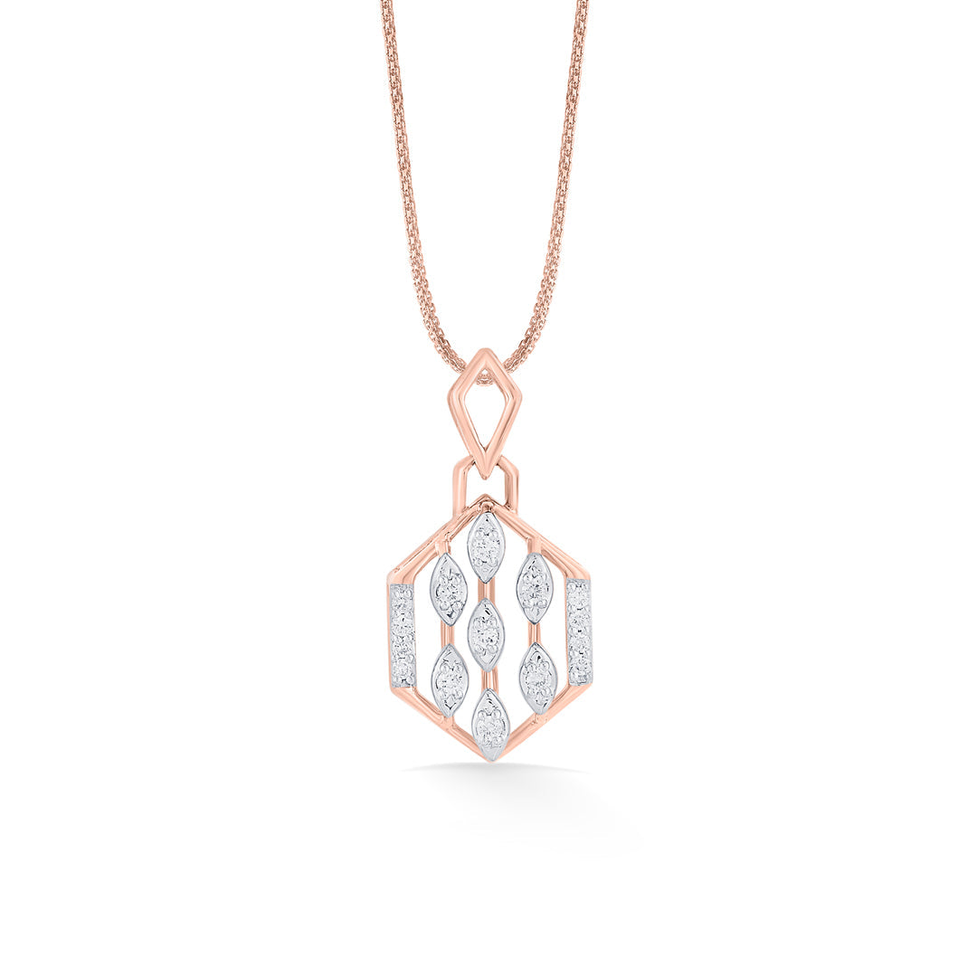 hexagonal links classic pendant diamond jewellery