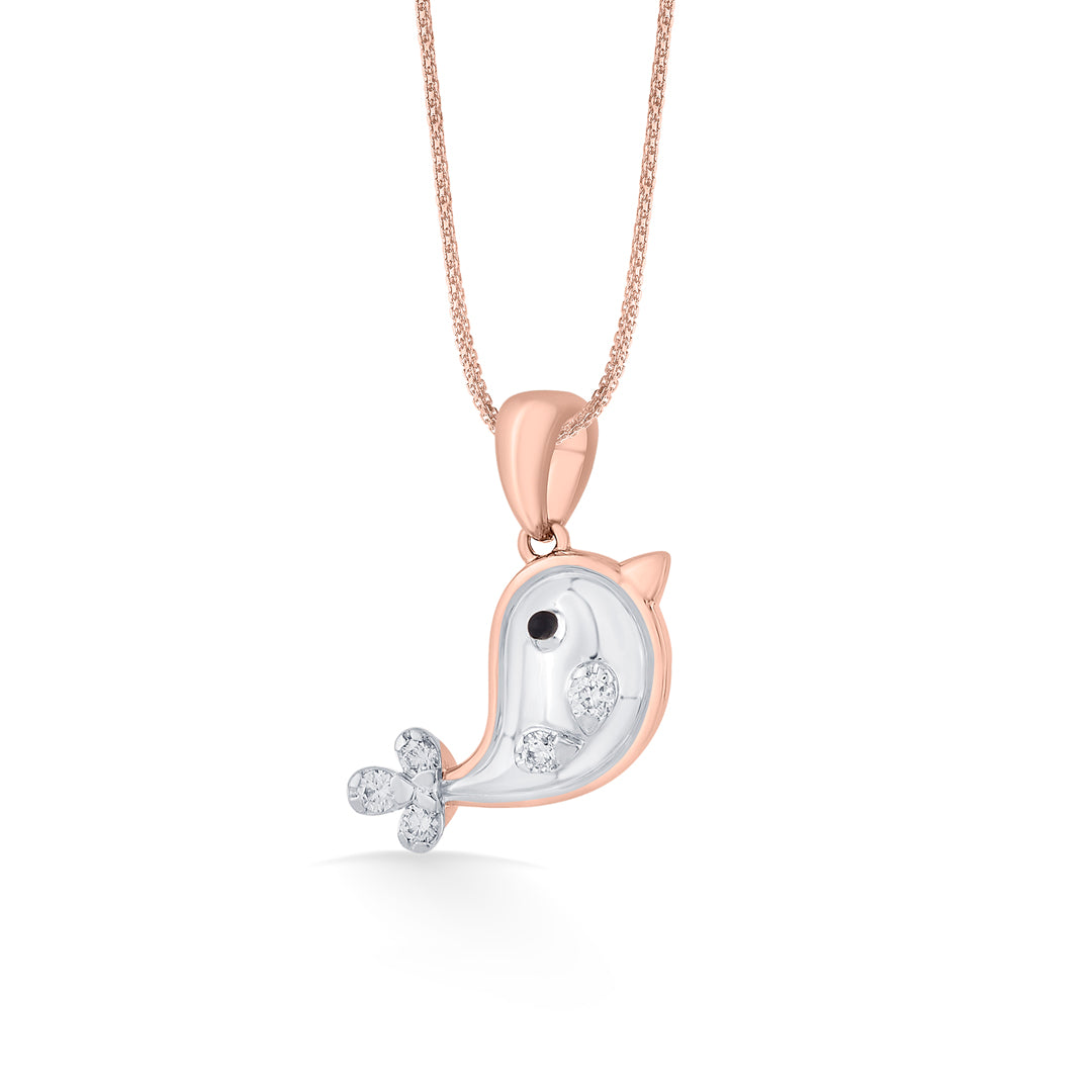 cute dolphin kids pendant diamond jewellery