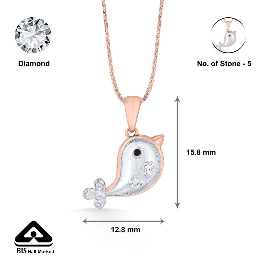 cute dolphin kids pendant diamond jewellery