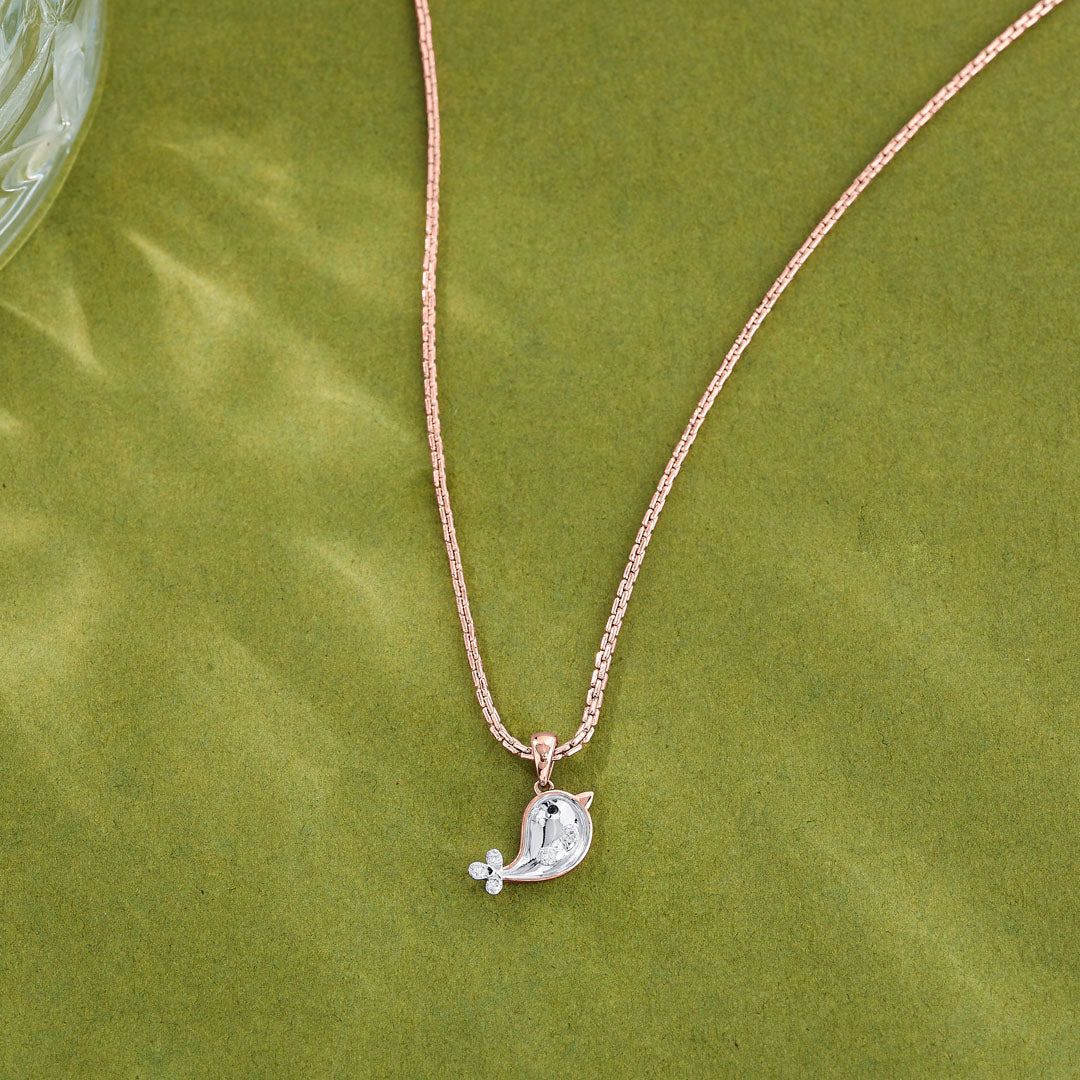 cute dolphin kids pendant diamond jewellery