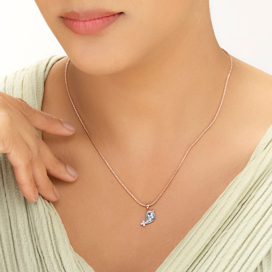 cute dolphin kids pendant diamond jewellery