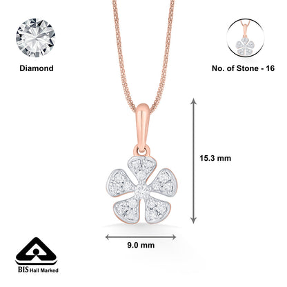Floral Charm Casual Pendant Diamond Jewellery