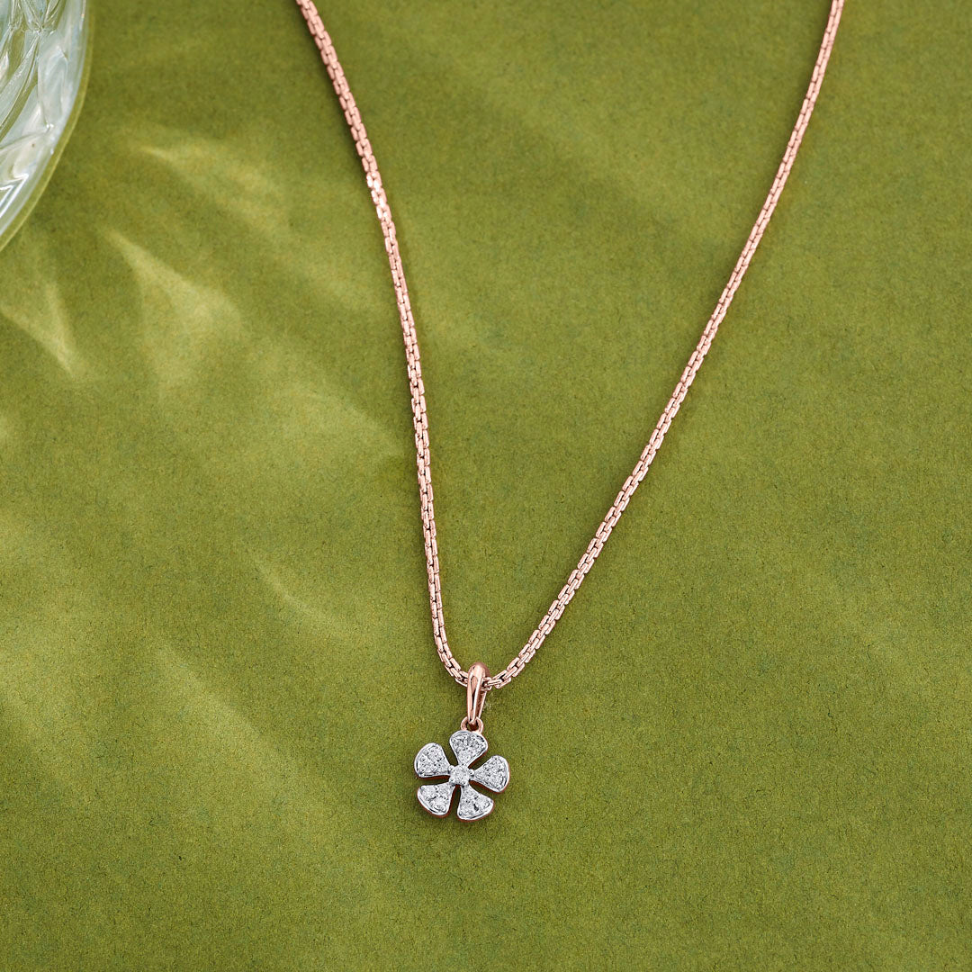 floral charm casual pendant diamond jewellery