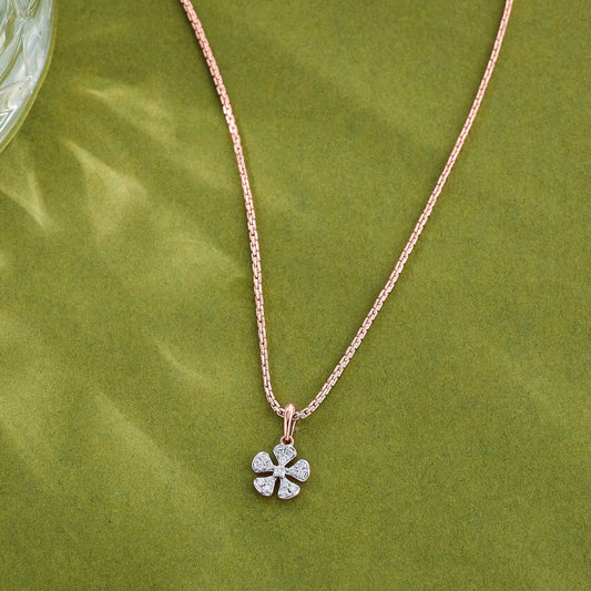 Floral Charm Casual Pendant Diamond Jewellery