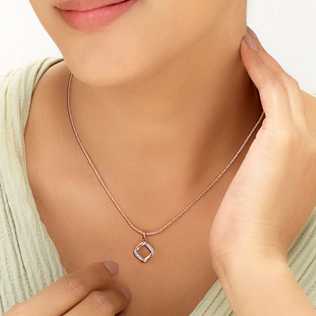 tilted square casual pendant diamond jewellery
