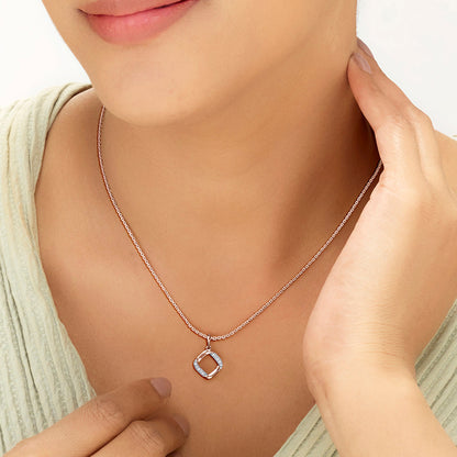 Tilted Square Casual Pendant Diamond Jewellery