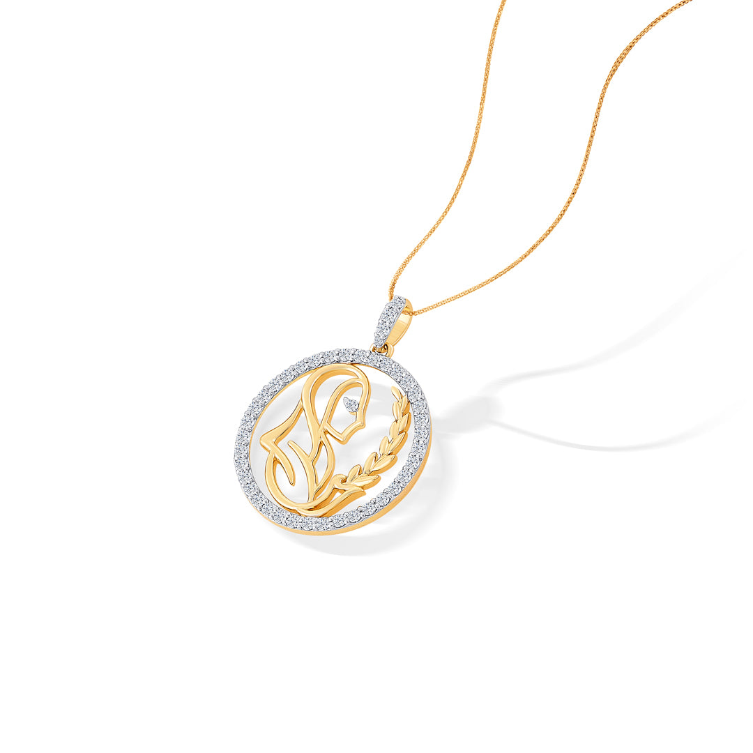 virgo yellow gold & diamond zodiac pendant
