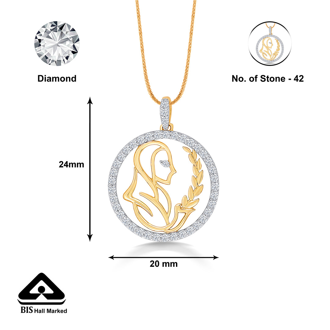 virgo yellow gold & diamond zodiac pendant