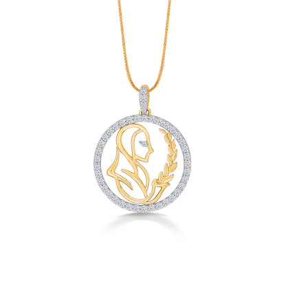 Virgo Yellow Gold & Diamond Zodiac Pendant
