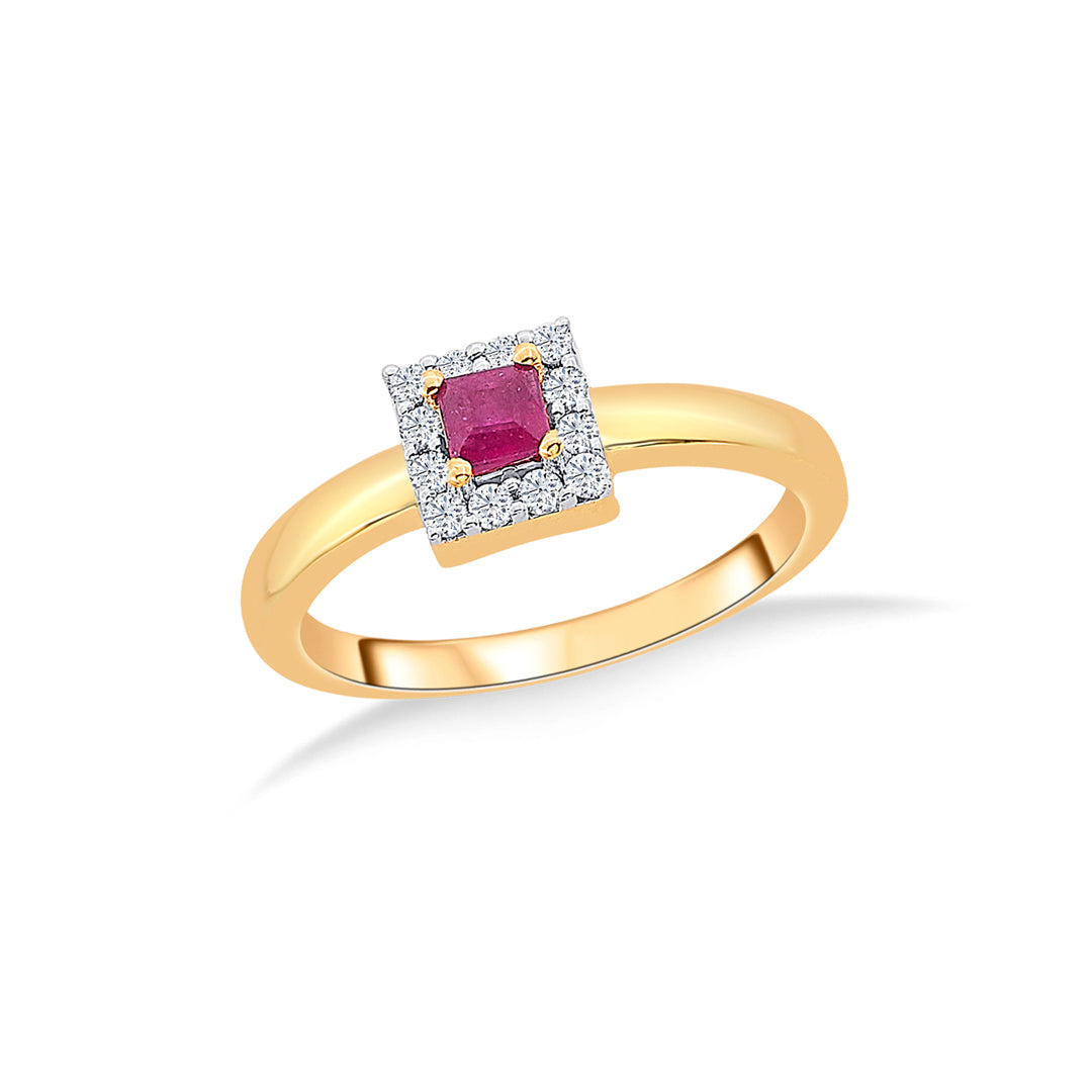 Stellar Stone Yellow Gold & Diamond Ring for Women