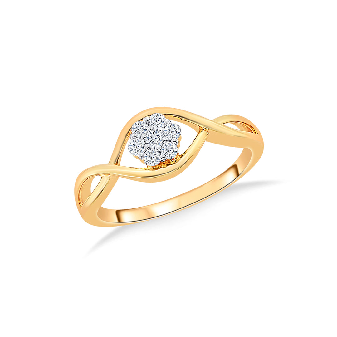 twist of bloom gold & diamond ring