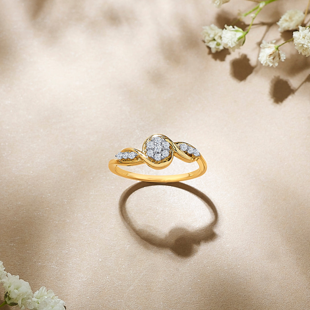 Stone Canopy Yellow Gold & Diamond Ring for Women