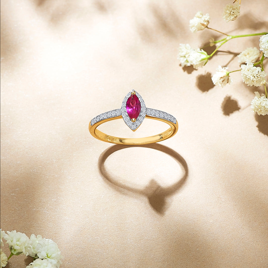 Elora Blush Gold & Diamond Ring