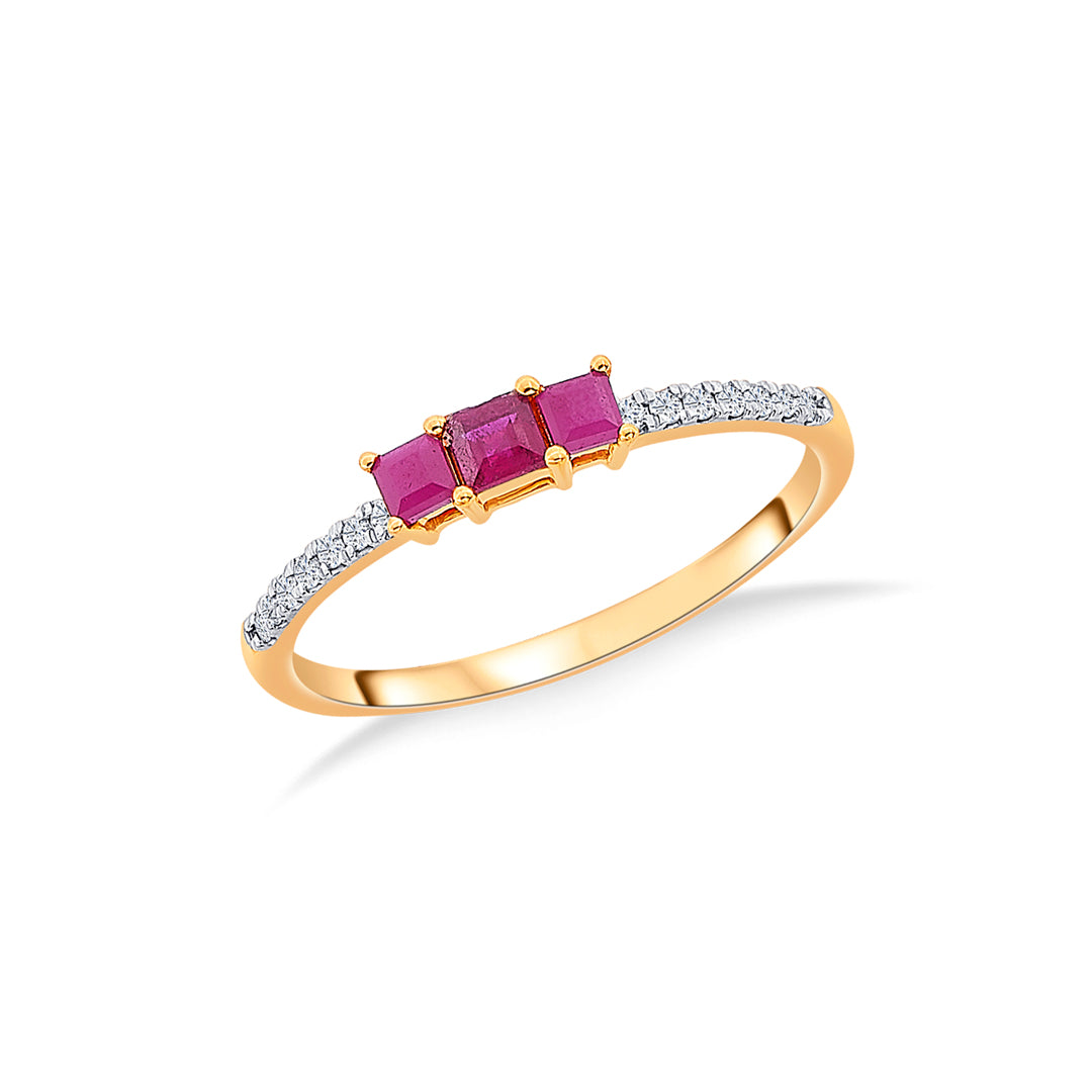 Sparkle Yellow Gold & Diamond Ring for Women