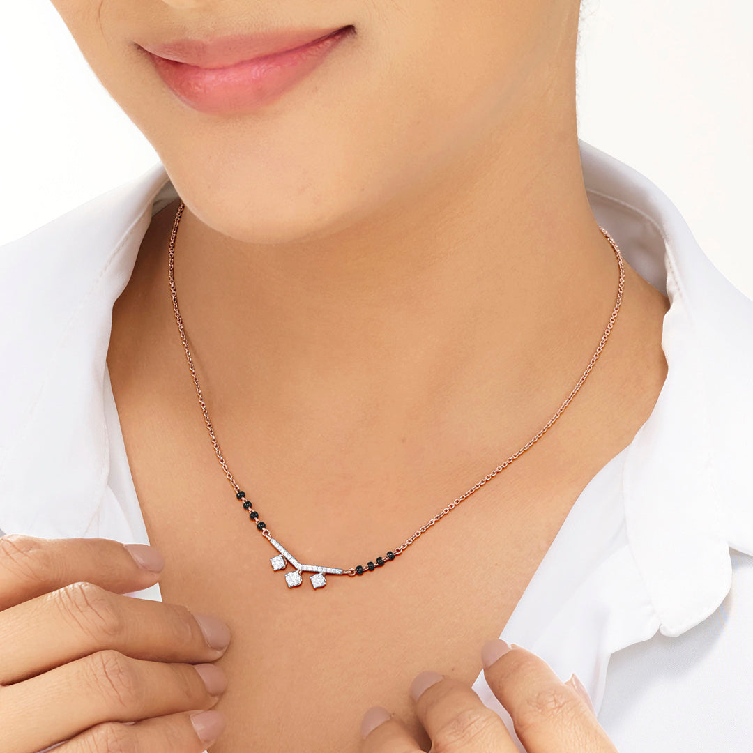 Timeless Spark Diamond Mangalsutra Tanmaniya