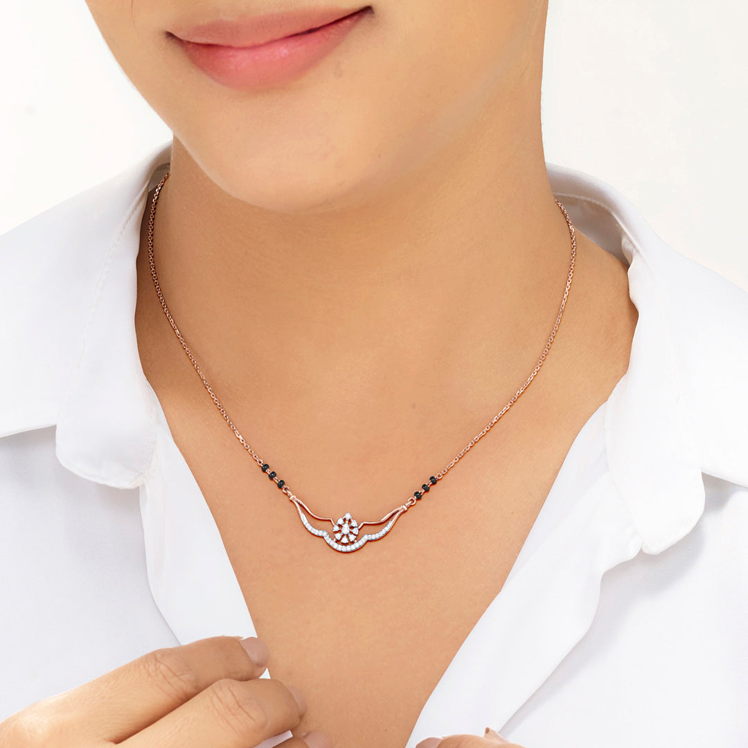 Sacred Aura Diamond Mangalsutra Tanmaniya