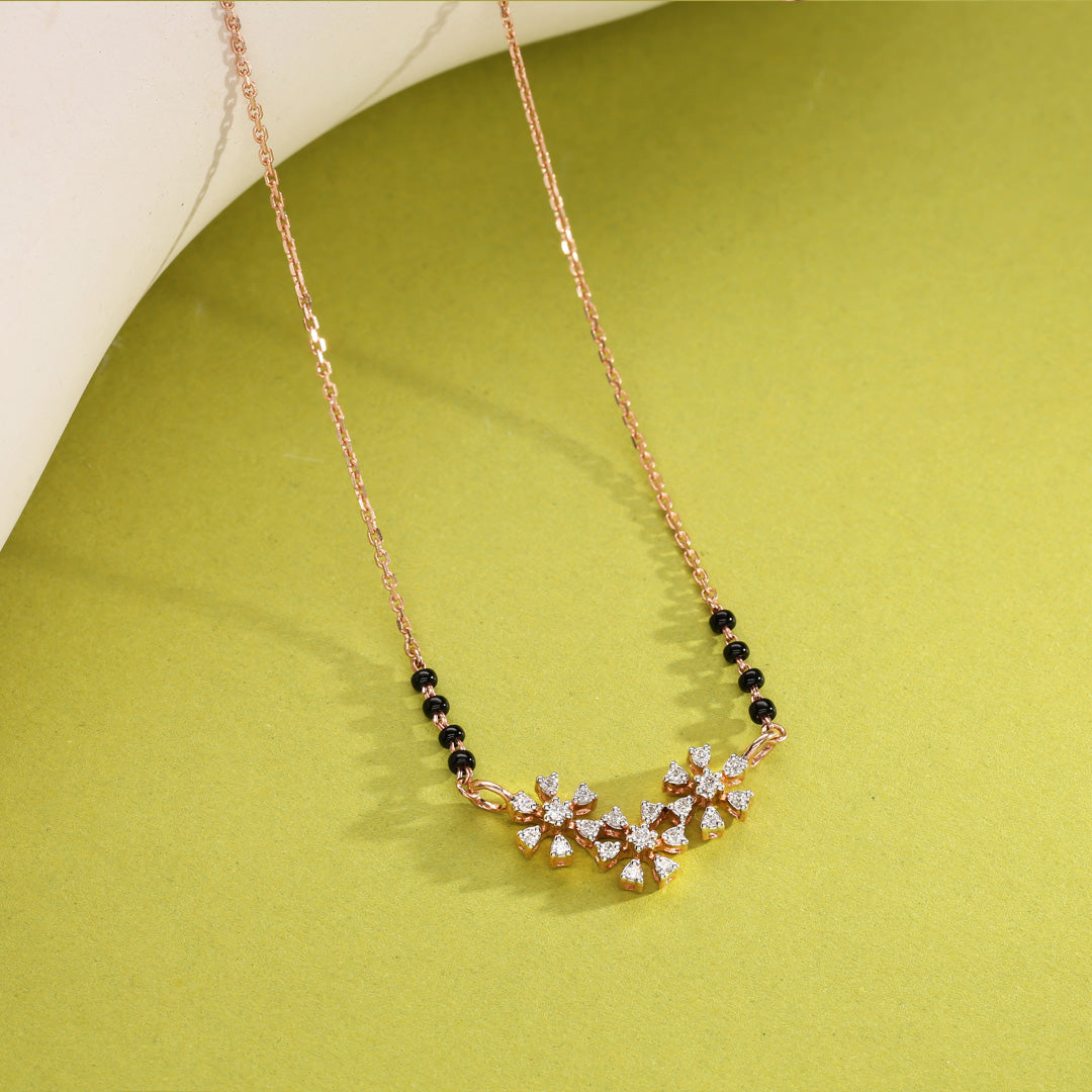 floral pristine diamond mangalsutra tanmaniya