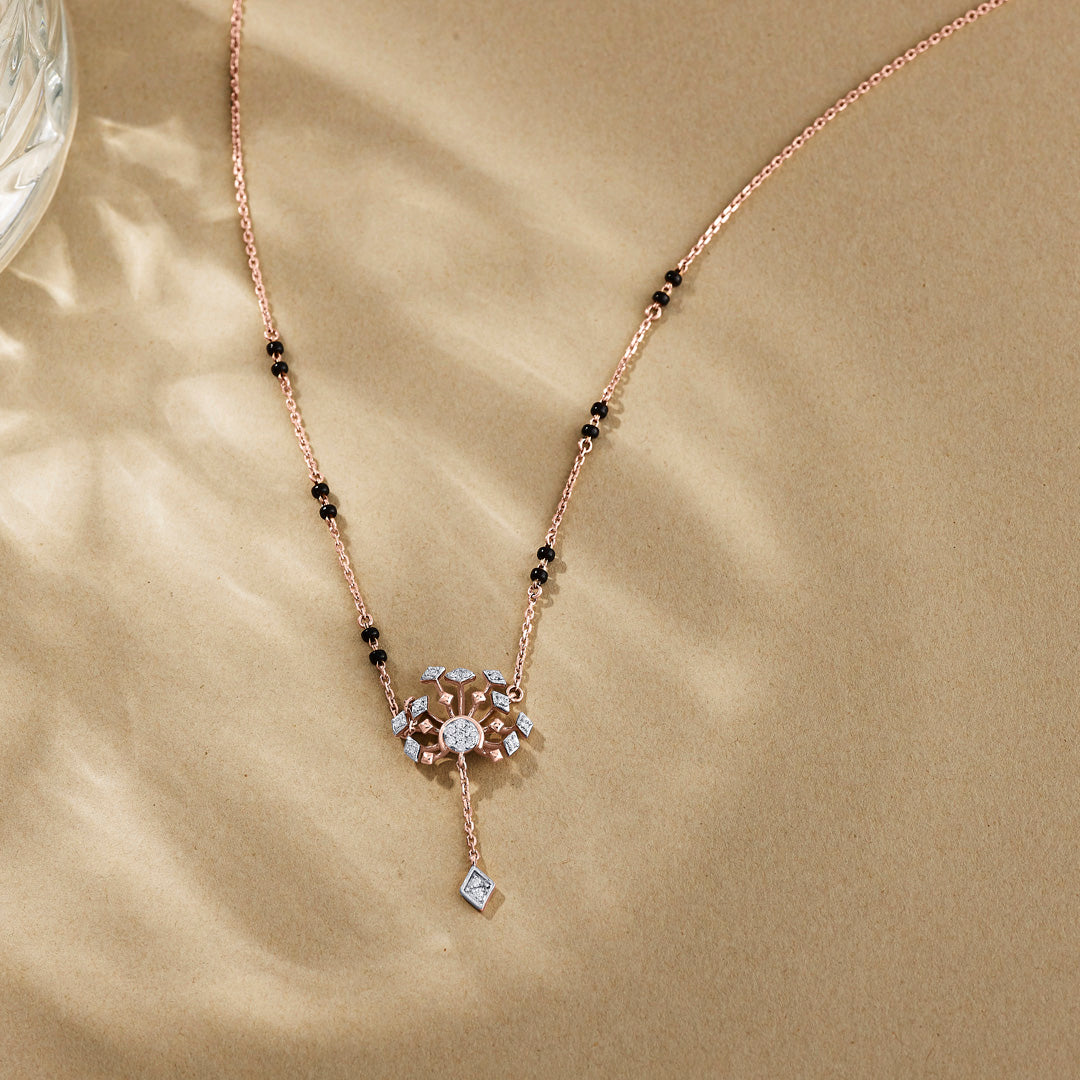 Luminous Blossom Diamond Mangalsutra Tanmaniya