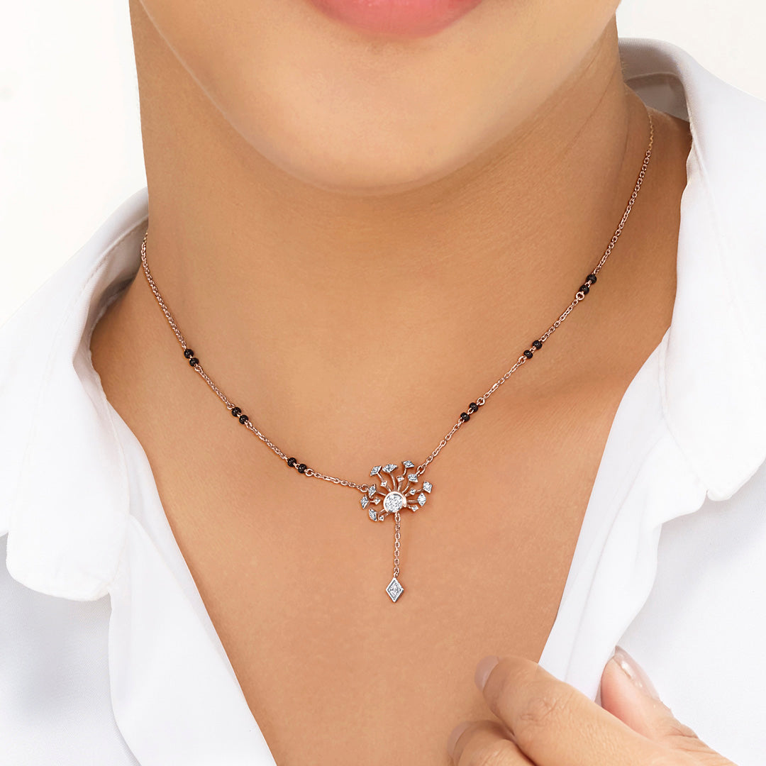 Luminous Blossom Diamond Mangalsutra Tanmaniya