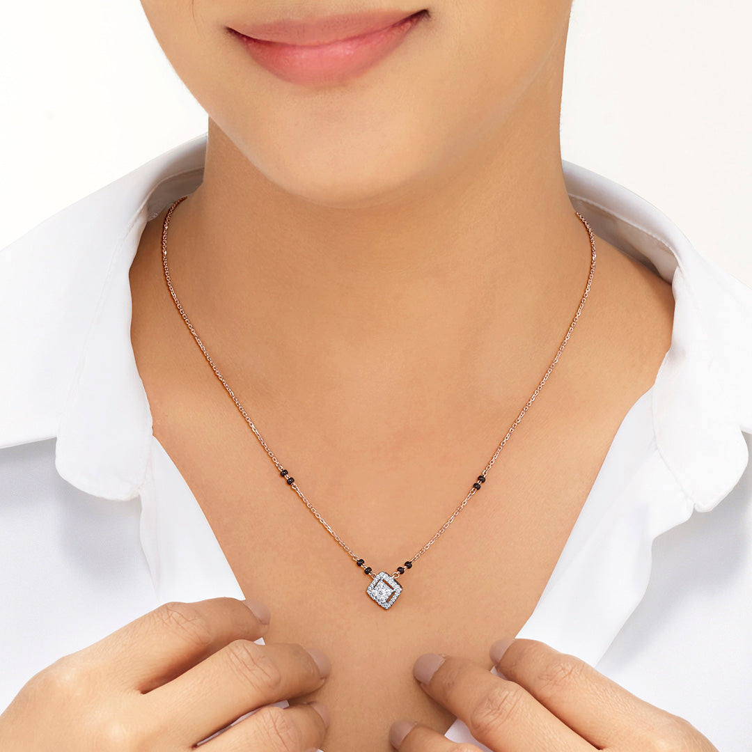 Celestial Glow Diamond Mangalsutra Tanmaniya