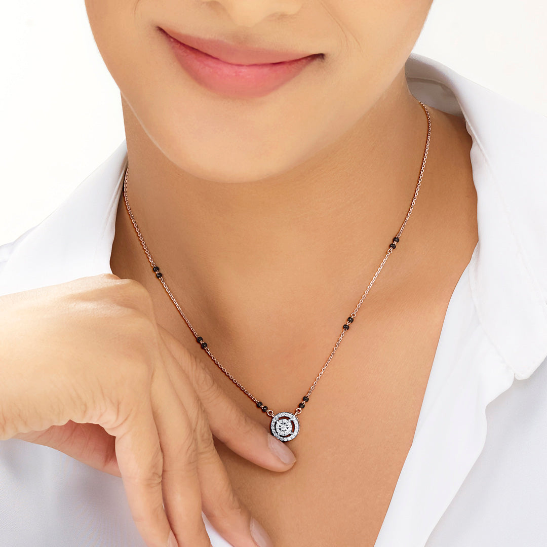 Celestial Glint Diamond Mangalsutra Tanmaniya