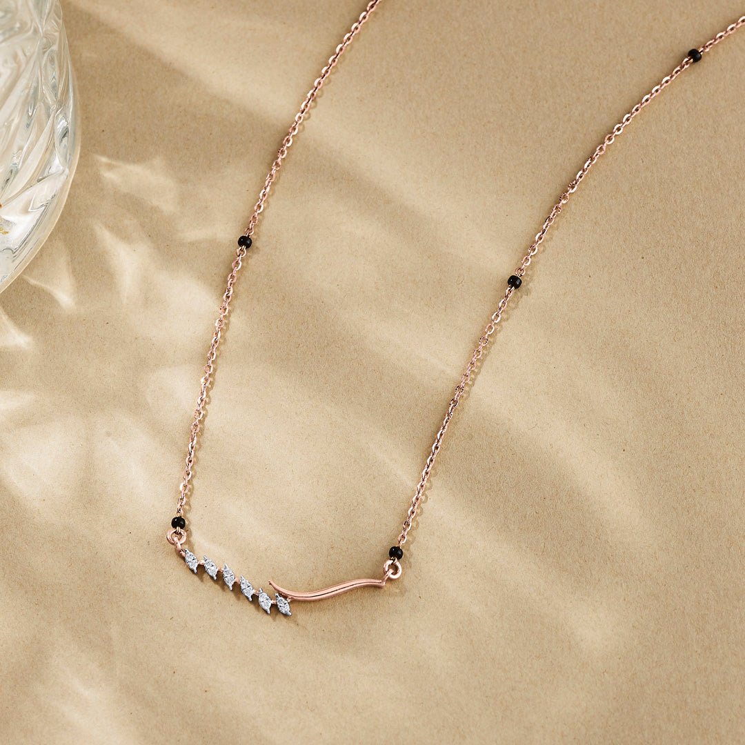 Shimmering Bond Diamond Mangalsutra Tanmaniya
