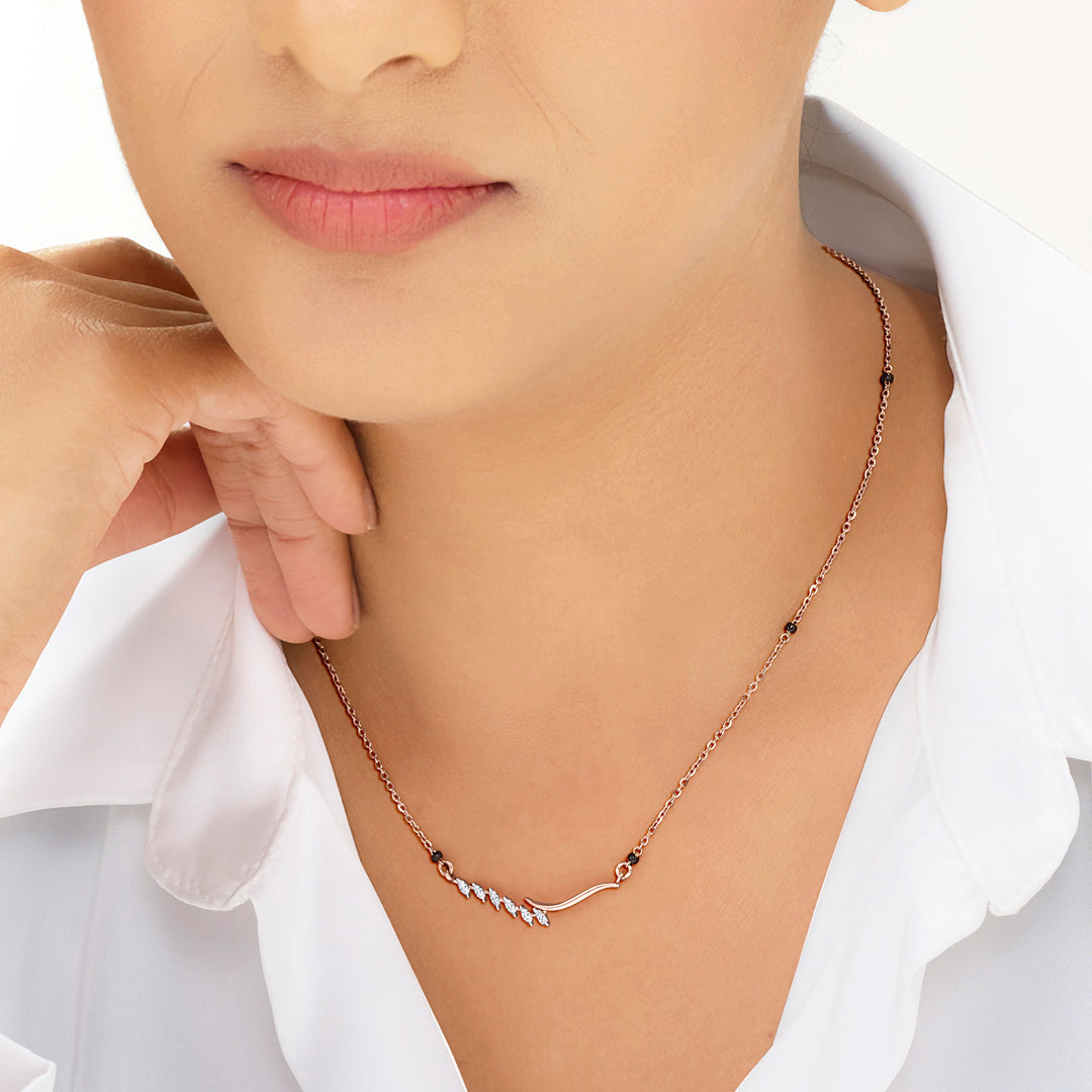 Shimmering Bond Diamond Mangalsutra Tanmaniya