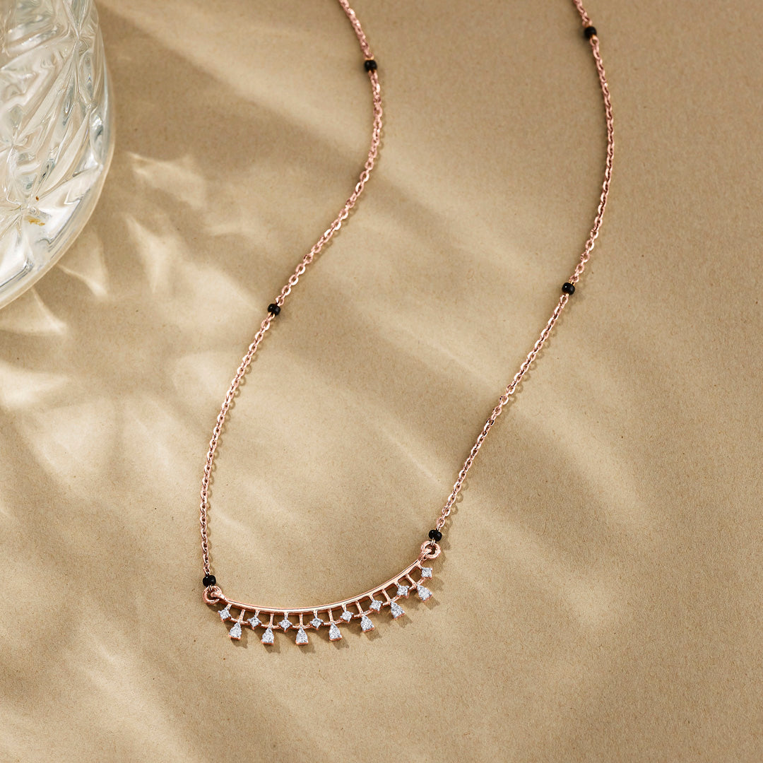 Shimmering Link Diamond Mangalsutra Tanmaniya
