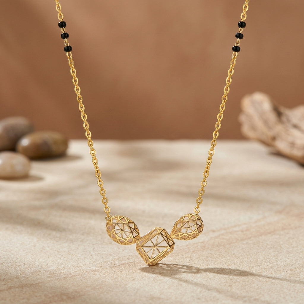 Geometric Union 9kt Gold Mangalsutra
