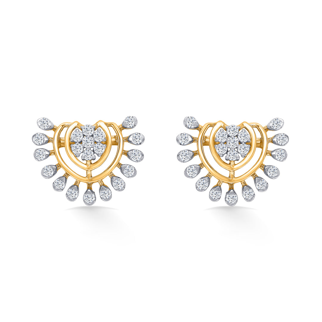 Petalora Gold & Diamond Stud Earring For Women