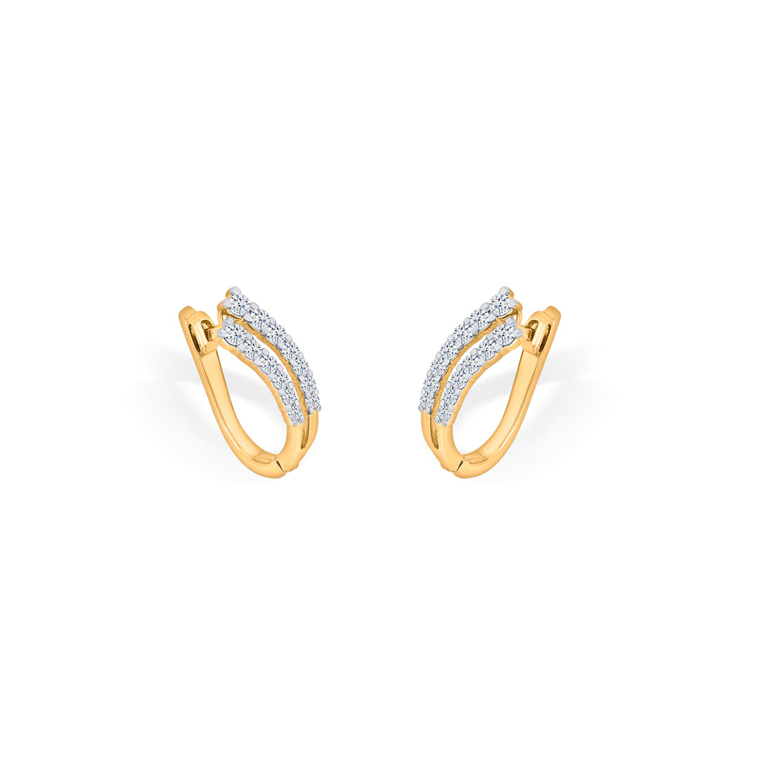 aurora twist gold stud diamond earring for woman