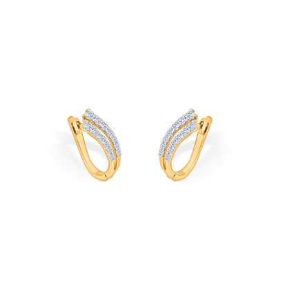 Aurora Twist Gold Stud Diamond Earring for Woman