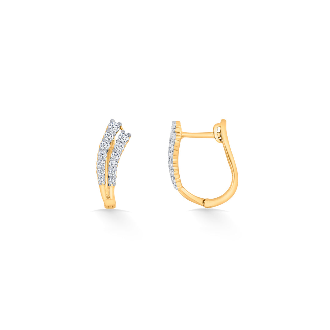 aurora twist gold stud diamond earring for woman
