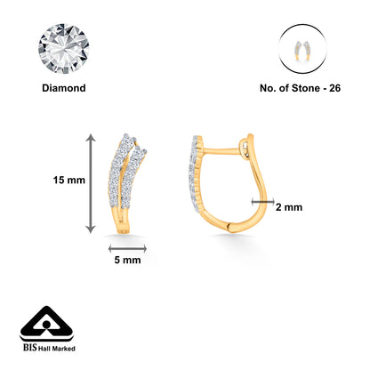 Aurora Twist Gold Stud Diamond Earring for Woman