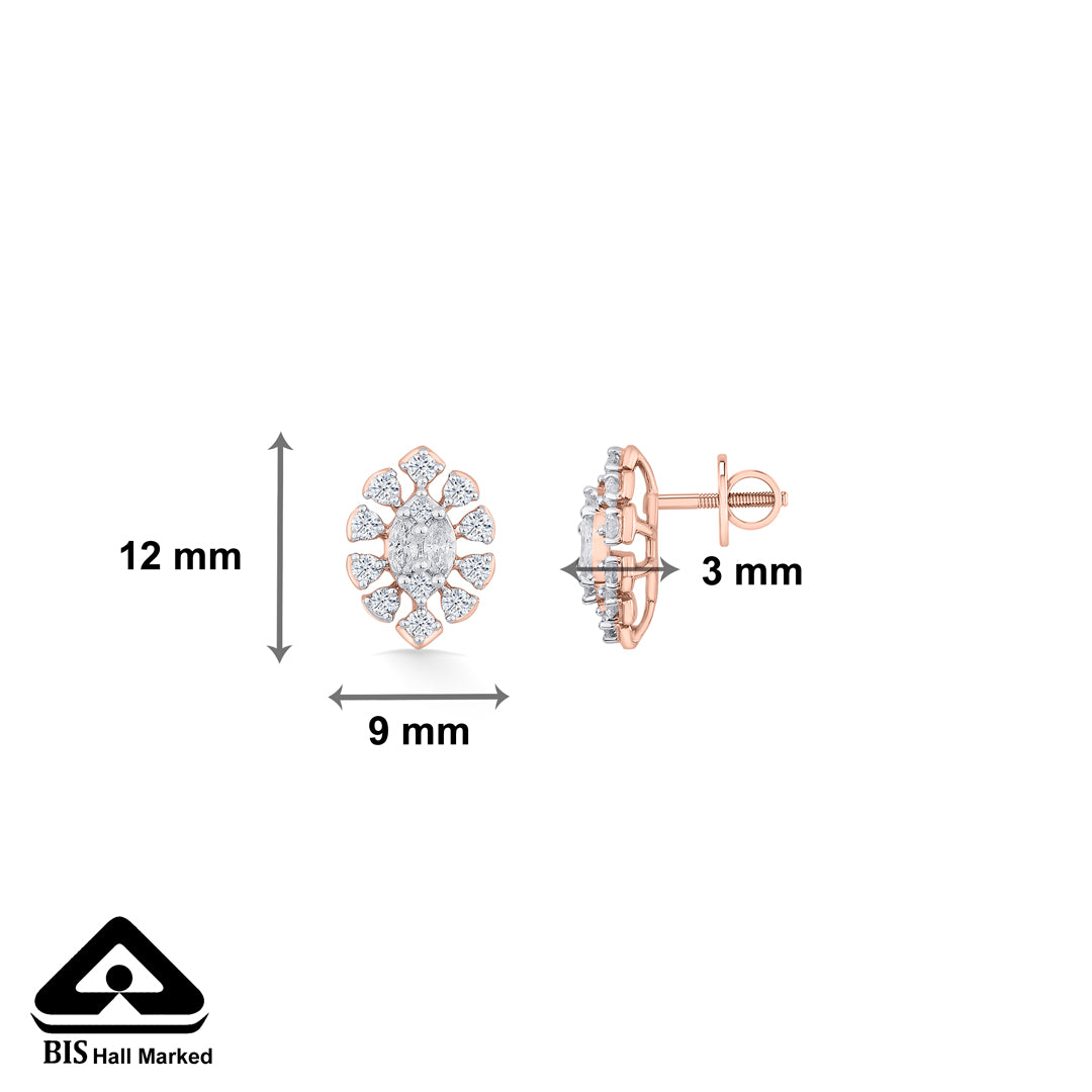 everlasting spark gold & diamond stud earring for woman