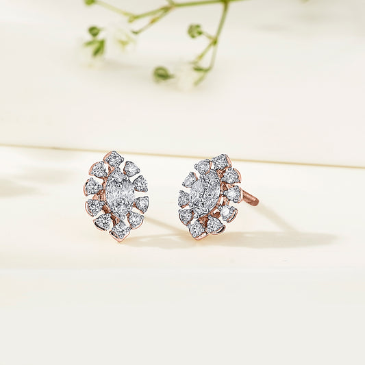 Everlasting Spark Gold & Diamond Stud Earring For Women
