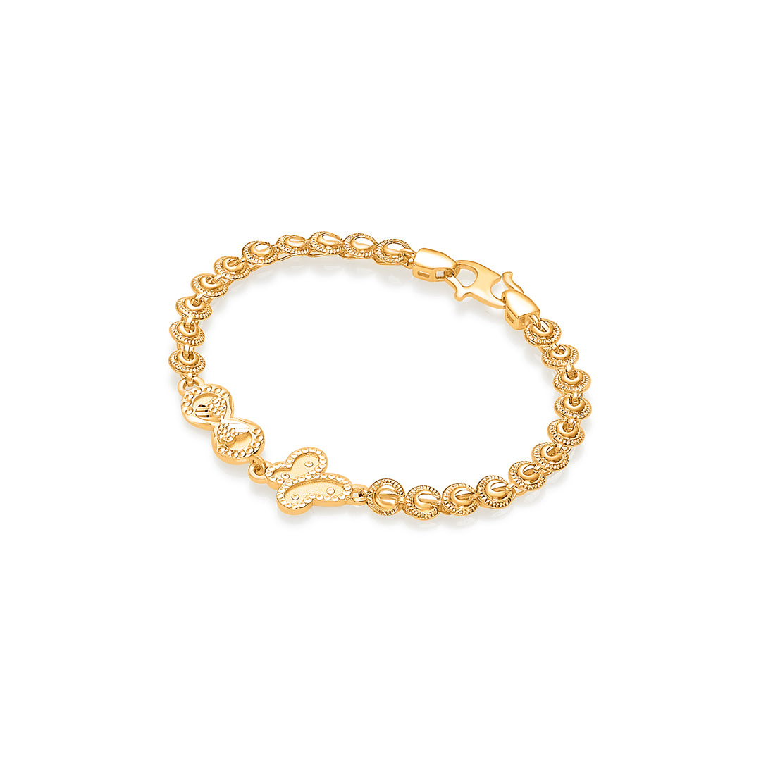 twinkling hands yellow gold kids bracelet