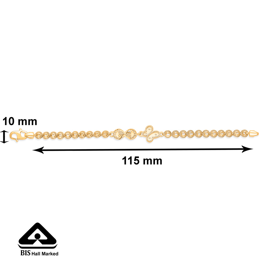 twinkling hands yellow gold kids bracelet