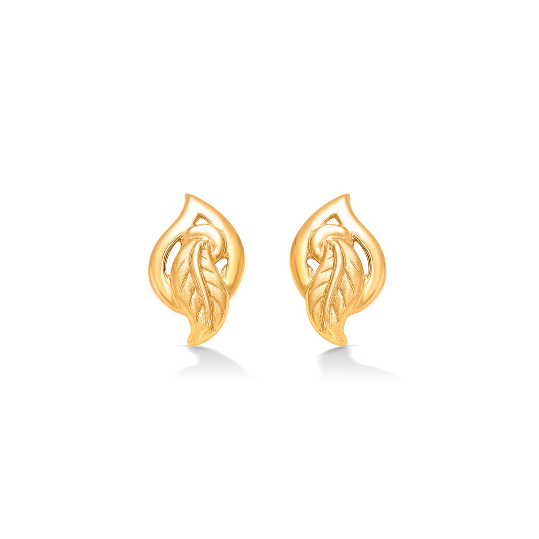 conch charm yellow gold kids earring